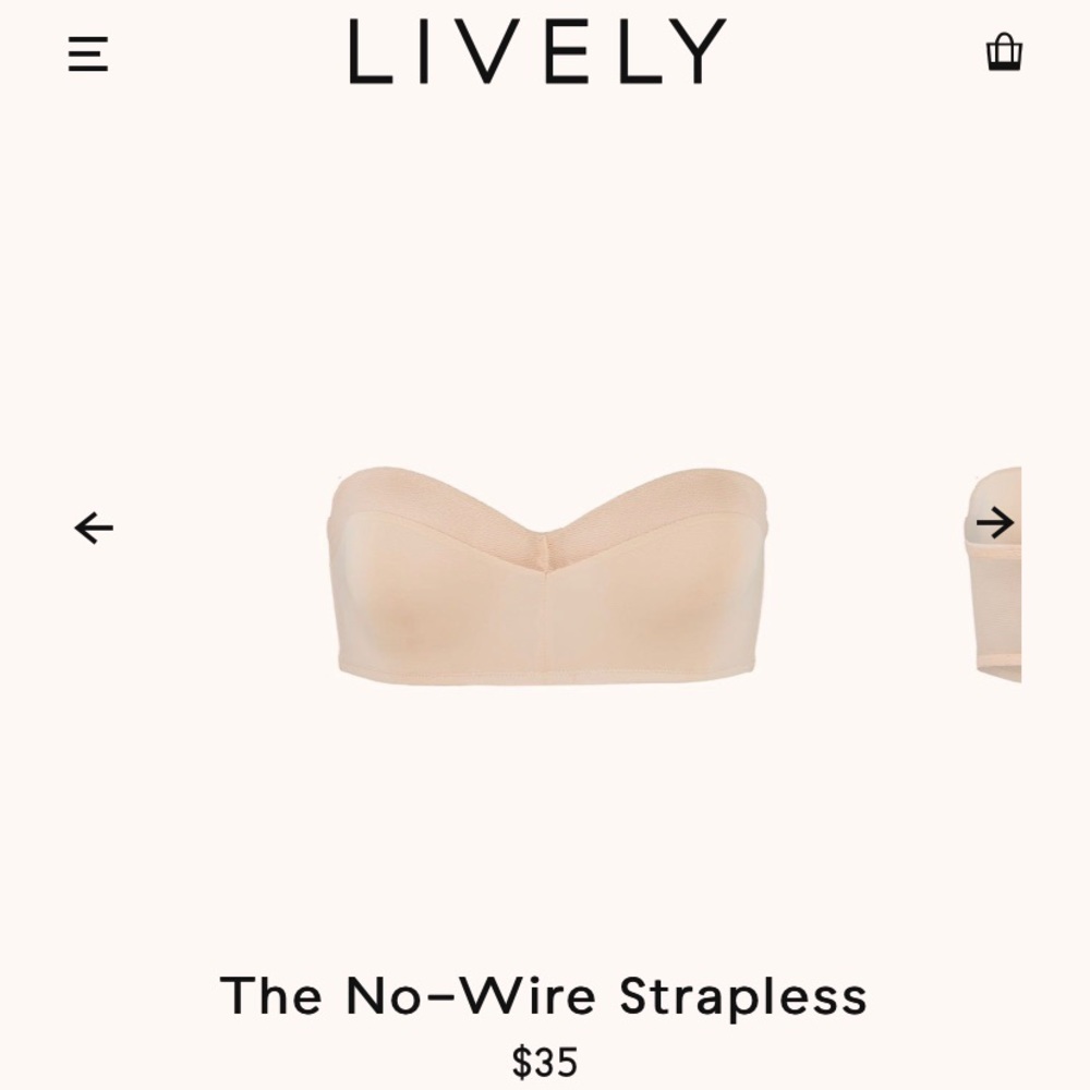 Lively strapless no wore bra, 36DD
